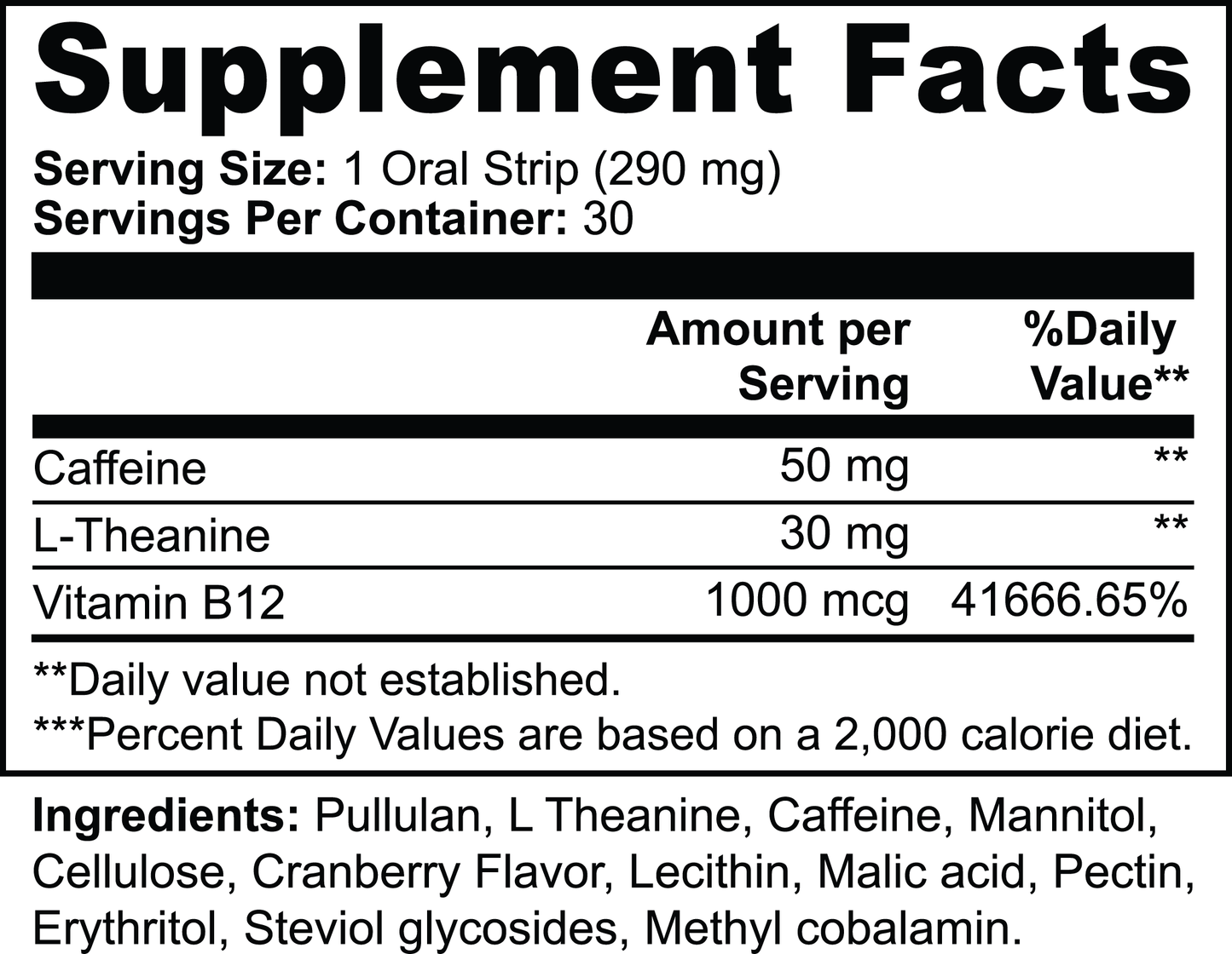 Oral Strips Cranberry - Energy Focus