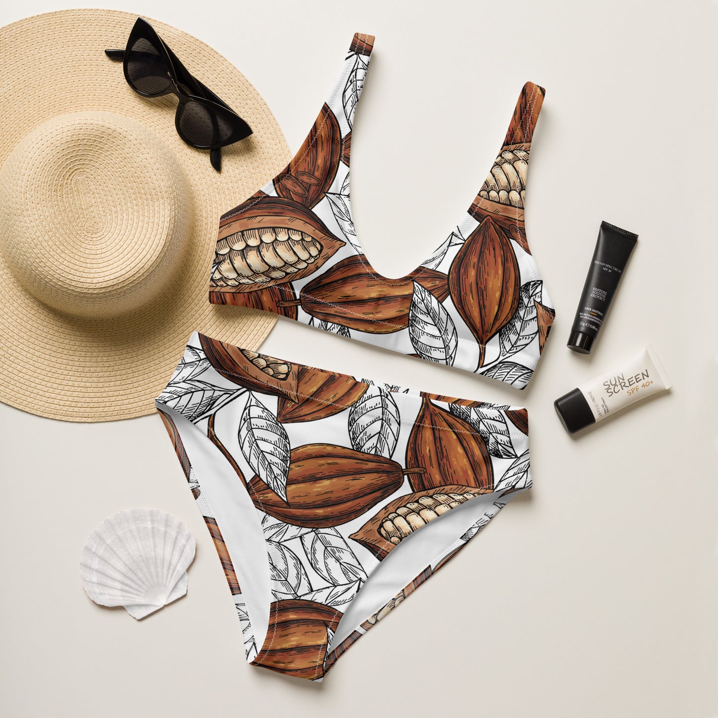 Bikini Taille Haute - Femme Cacao