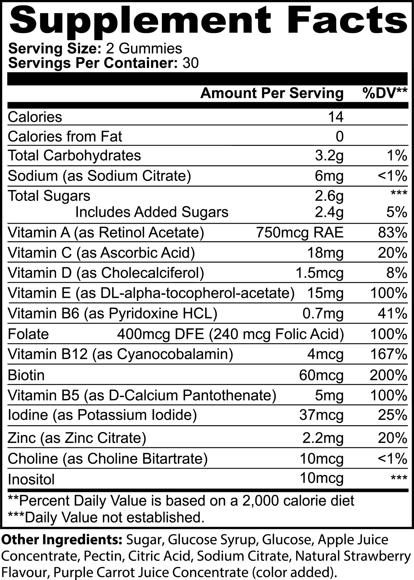 Gummies Fraise - 12 Vitamines