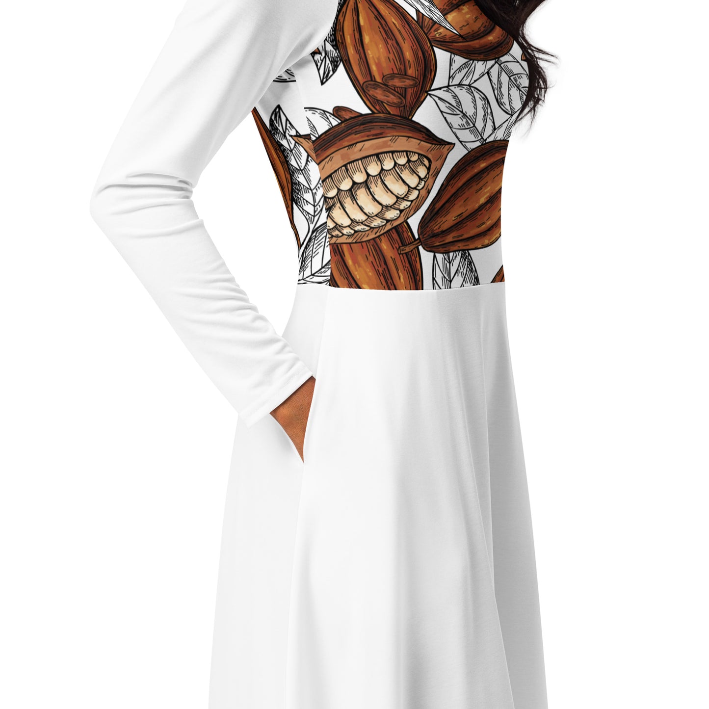 robe femme manche longue cacao