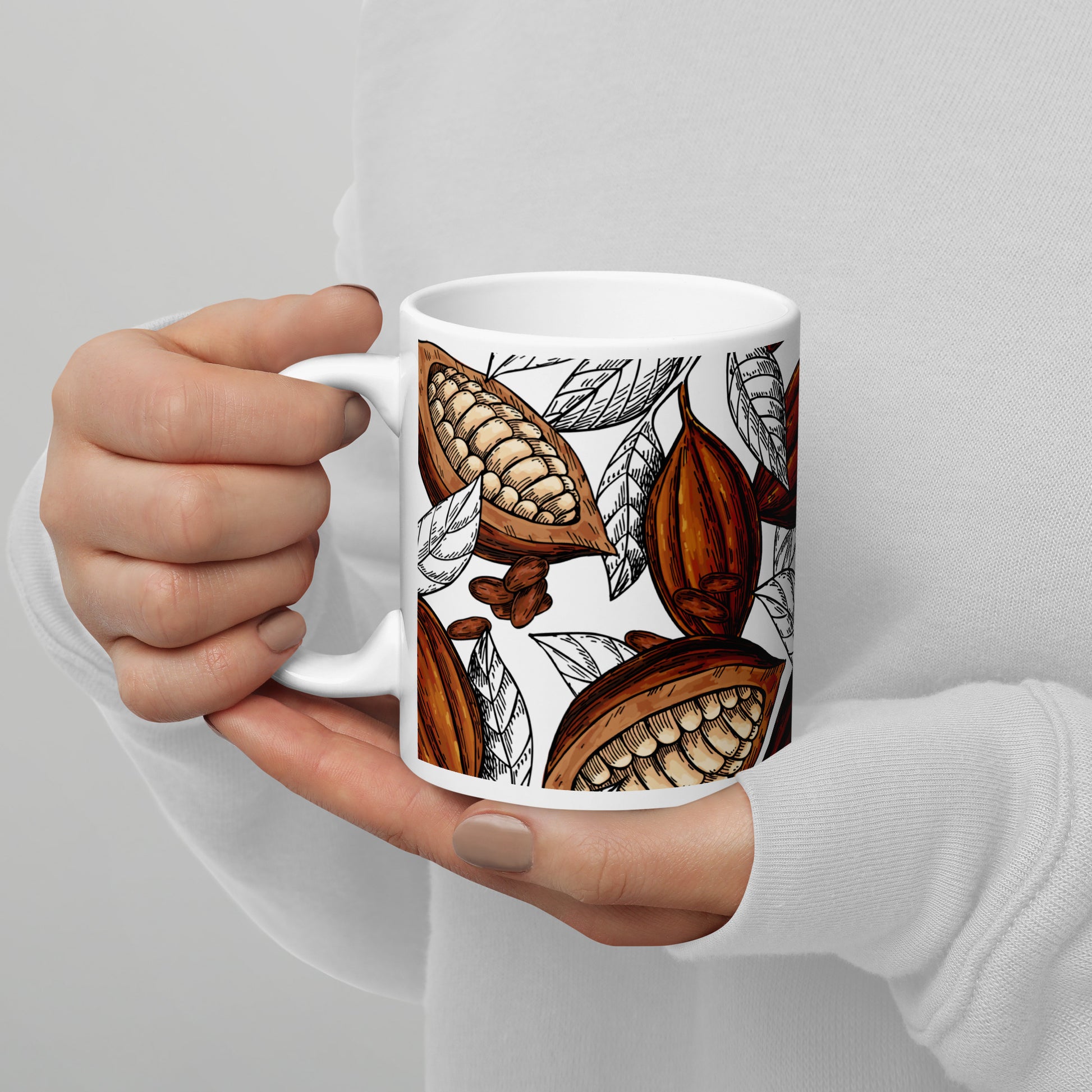 tasse cacao dans mains