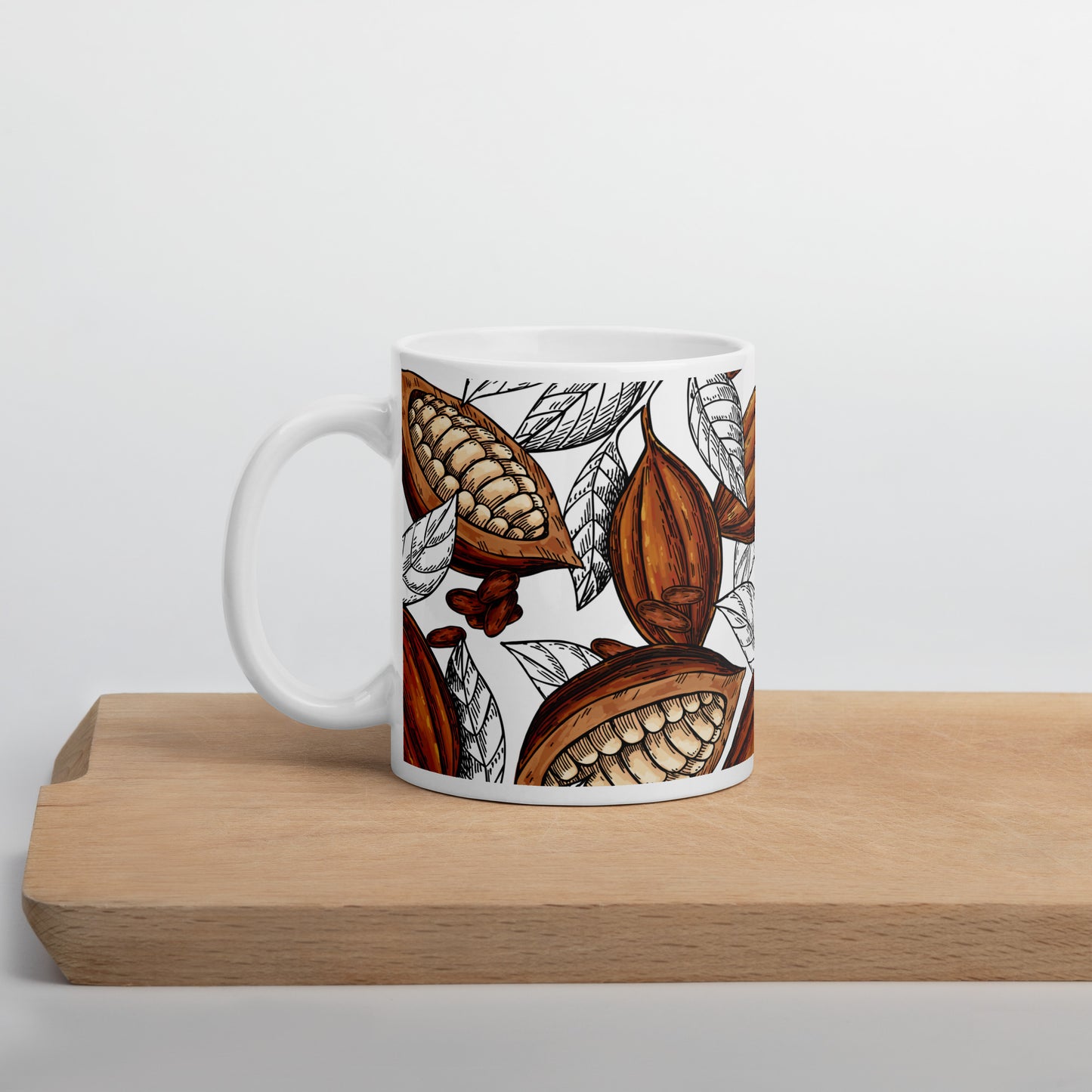 tasse cacao sur bois