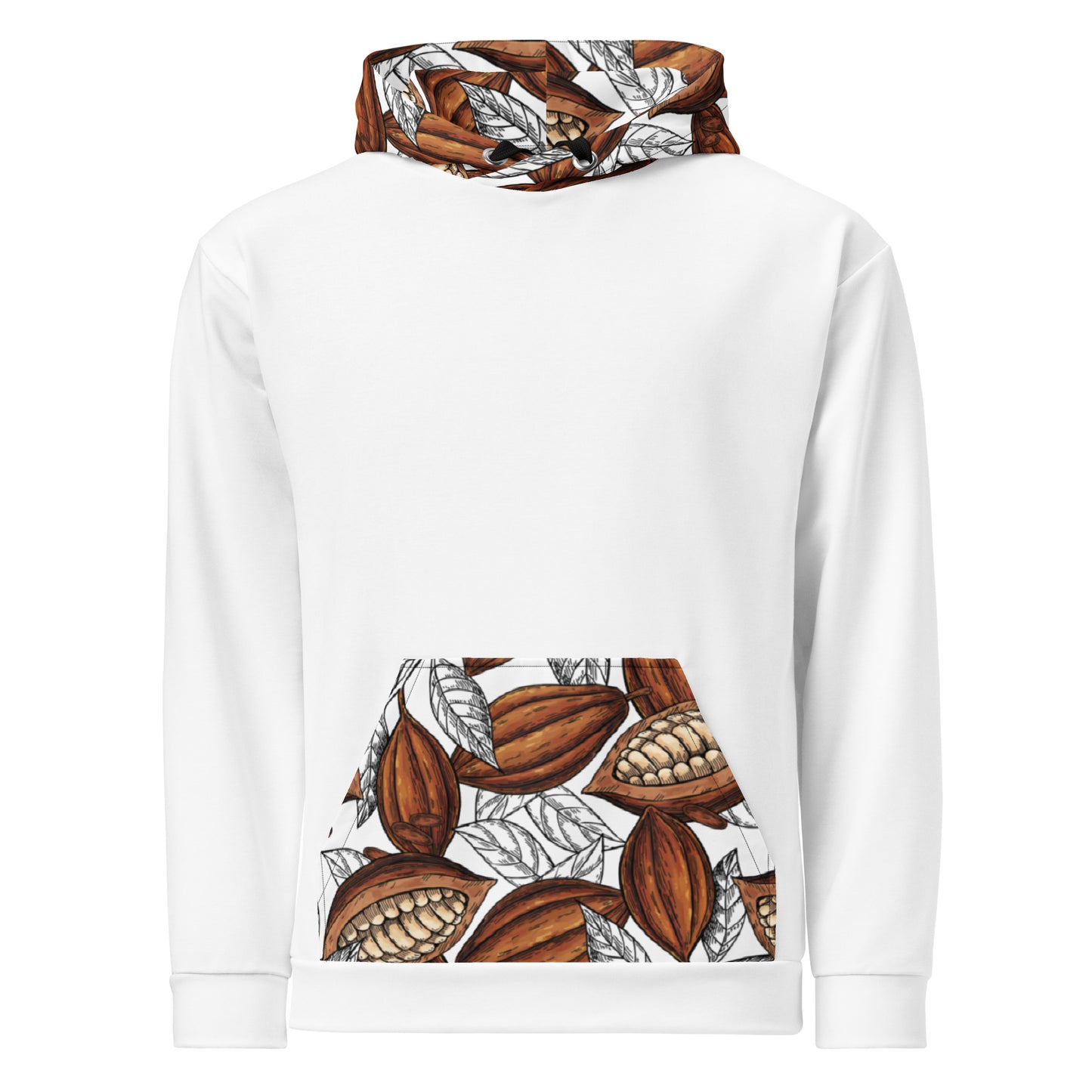 sweat capuche cacao blanc